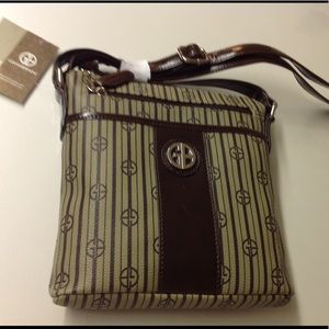 GIANI BERNINI Tan Dark Brown Crossbody Bag Purse